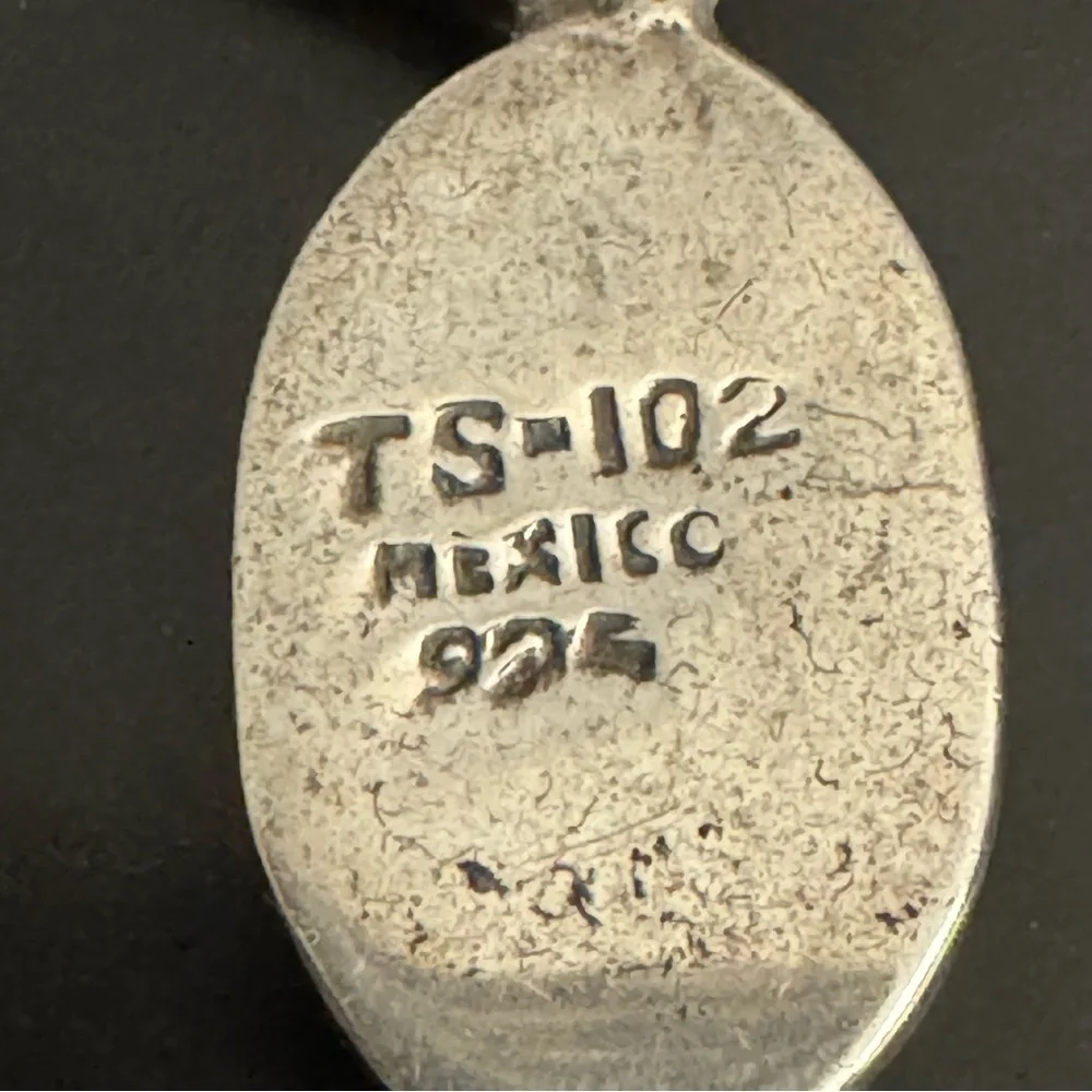 Vintage Taxco Sterling Silver Onyx Pendant - Mexico Modernist - Oval - Picture 2 of 5